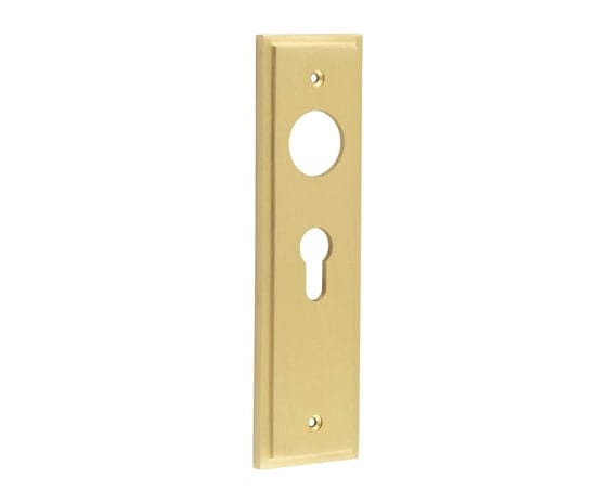 Frelan Hardware Door Furniture Satin Brass / Lock & Latch Plates Burlington - Euro Profile Lock Plate Choices