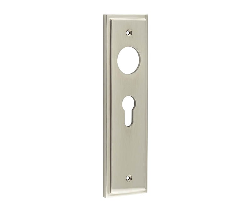 Frelan Hardware Door Furniture Satin Nickel / Lock & Latch Plates Burlington - Euro Profile Lock Plate Choices