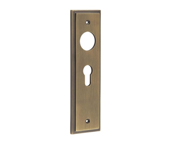 Frelan Hardware Locks & Latches Antique Brass / Lock & Latch Plates Burlington - Euro Profile Lock Plate Choices