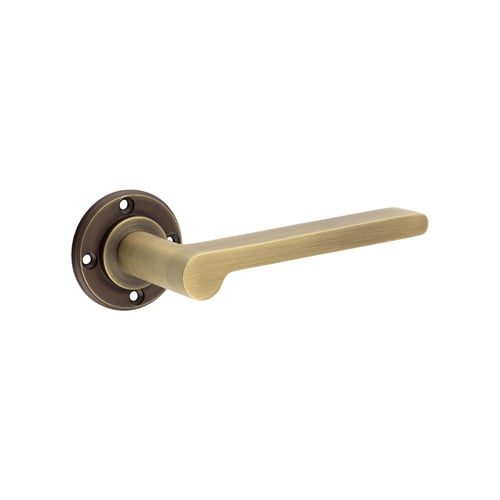 Frelan Hardware Door Furniture Antique Brass / Round Rose Burlington - Fitzrovia Lever on Rose Door Handle - Roses Sold Separately