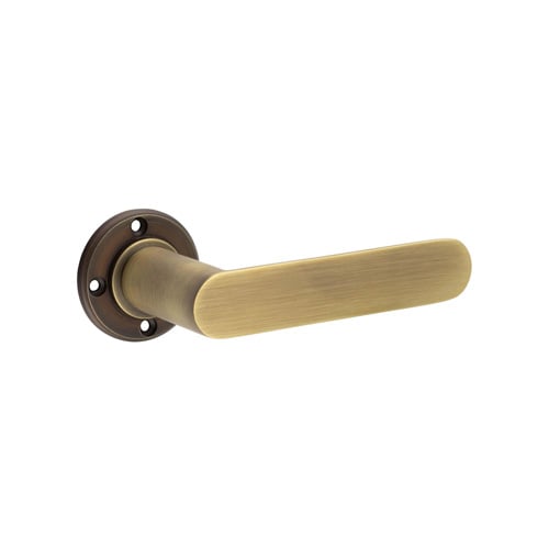 Frelan Hardware Door Furniture Antique Brass / Round Rose Burlington - Kensington Lever on Rose Door Handle - Roses Sold Separately