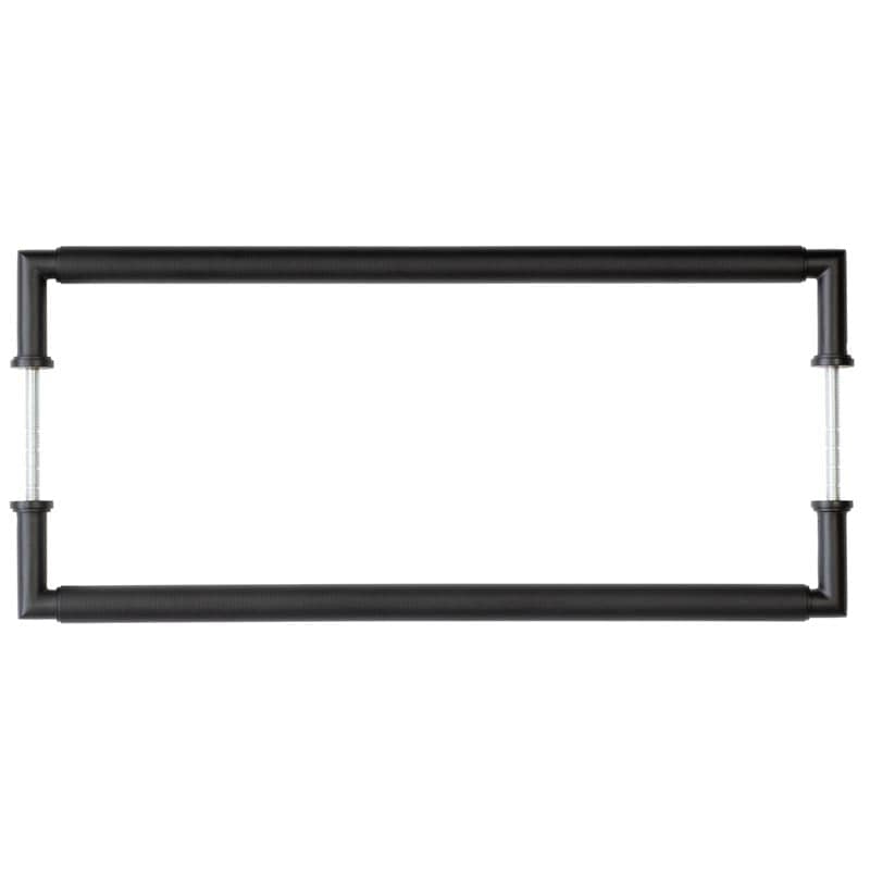 Frelan Hardware Door Furniture Black / Back to Back Fixing Pack Burlington - Piccadilly MB Pull Handle 425 x 20mm B2B Fixing