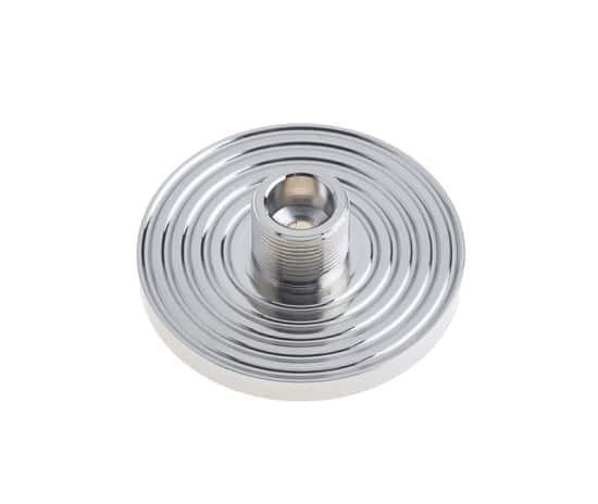Frelan Hardware Door Furniture Polished Nickel / Projection Door Stop Burlington - Reeded door stop base - Polished Nickel