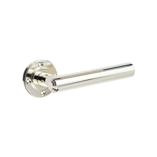 Frelan Hardware Door Furniture Polished Nickel / Round Rose Burlington - Richmond Polished Nickel Lever on Rose Door Handles - Roses Sold Se