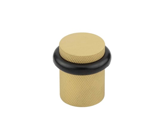 Frelan Hardware Door Furniture Satin Brass / Floor Door Stop Burlington - SB Knurl floor mounted door stop