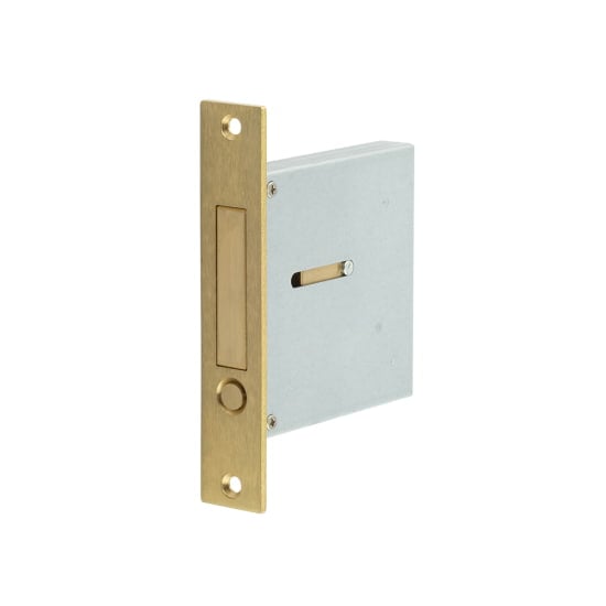 Frelan Hardware Door Furniture Satin Brass / Door Edge Pull / Rectangular Burlington - SB Sliding Edge Flush Handle