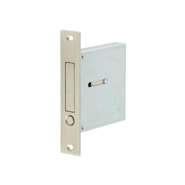 Frelan Hardware Door Furniture Satin Nickel / Door Edge Pull / Rectangular Burlington - Sliding Edge Flush Handle - Satin Nickel