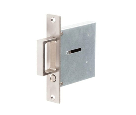Frelan Hardware Door Furniture Satin Stainless Steel / Door Edge Pull / Rectangular Burlington - SSS Sliding Edge Flush Handle