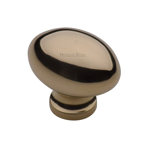 Heritage Brass Cabinet Knob Victorian Oval Design 32mm Unlacquered Brass Finish - M.Marcus code C114 32-ULB