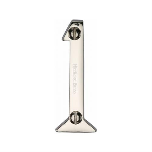 Heritage Brass Numeral 1 Face Fix 51mm (2") Polished Nickel Finish