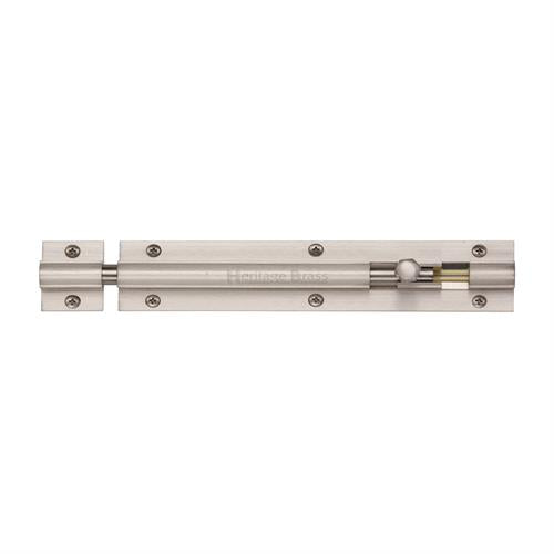 Heritage Brass Door Bolt Straight 8 x 1.25 Satin Nickel Finish