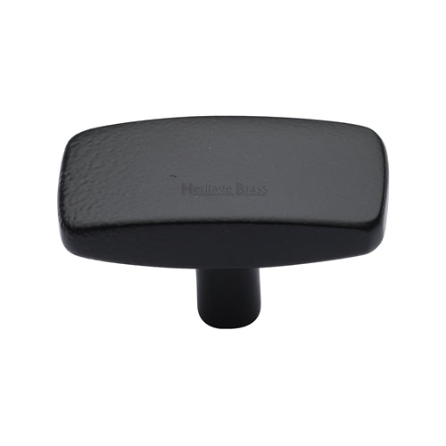 Heritage Brass Cabinet Knob Rectangular Design 41mm Matt Black Finish