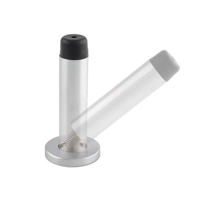 Carlisle Brass Door Furniture Satin Chrome / Projection Door Stop Carlisle Brass - Sprung Wall Mounted Doorstop On Rose - Satin Chrome