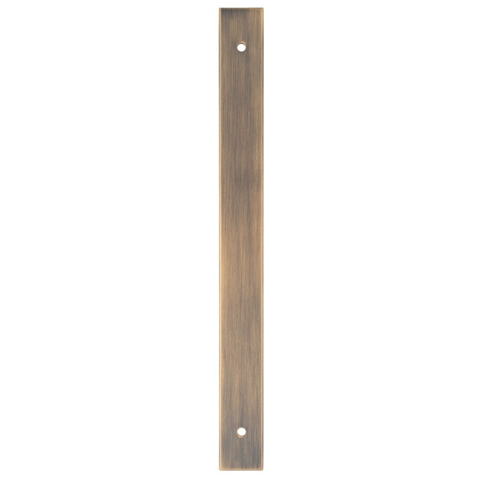 High quality image of Alexander & Wilks - Rectangular Cabinet Pull Backplate 232X22X3mm - 192mm C/C - Antique Brass | Sku.AWBP192AB | Trade Door Handles.