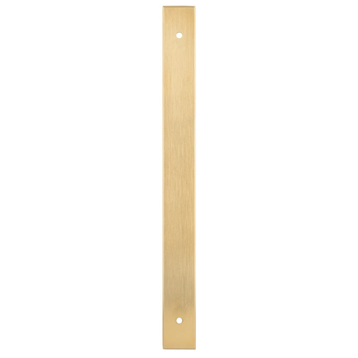 High quality image of Alexander & Wilks - Rectangular Cabinet Pull Backplate-Satin Brass Pvd-232X22X3mm - 192mm C/C | Sku.AWBP192SBPVD | Trade Door Handles.
