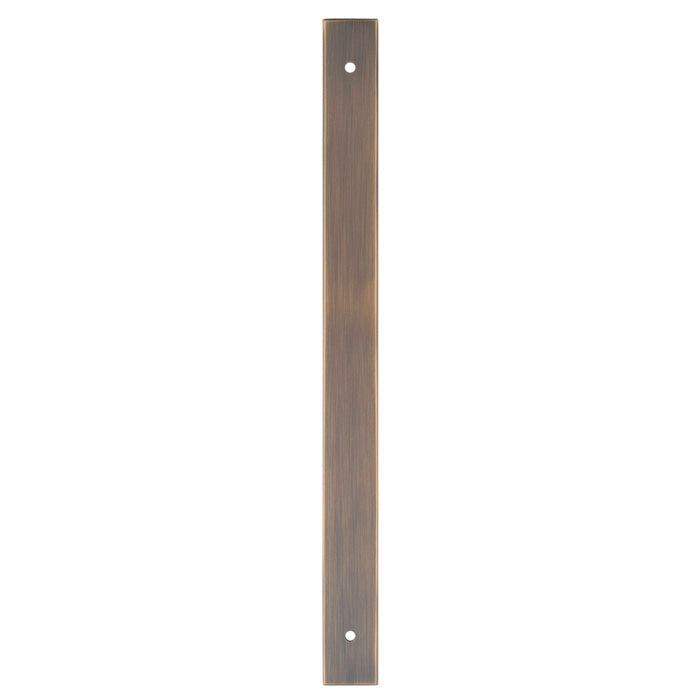 High quality image of Alexander & Wilks - Rectangular Cabinet Pull Backplate 264X22X3mm - 224mm C/C - Antique Brass | Sku.AWBP224AB | Trade Door Handles.