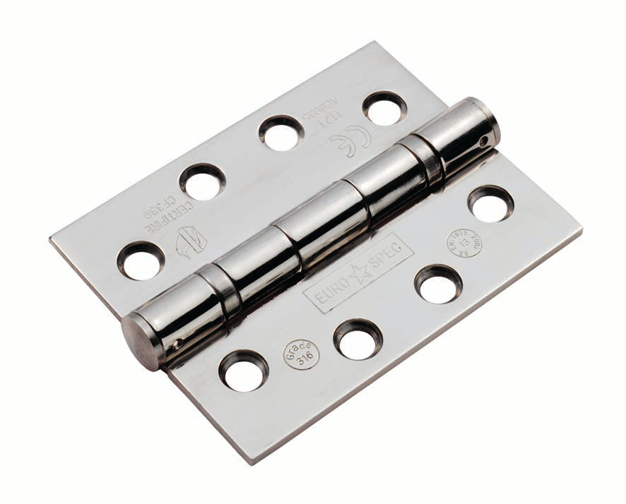 High quality image of Eurospec - Enduro Grade 13 Ball Bearing Hinge 102 x 76mm, Grade 316 Stainless Steel - BSS | Sku. cen1433-13bss | Trade Door Handles.