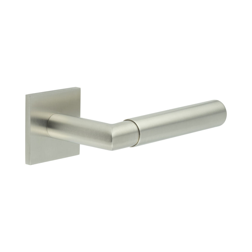 High quality image of CRES - CR-102 Satin Stainless Steel Unsprung Square Rose Door Handle Sku. CR-102B2SSS