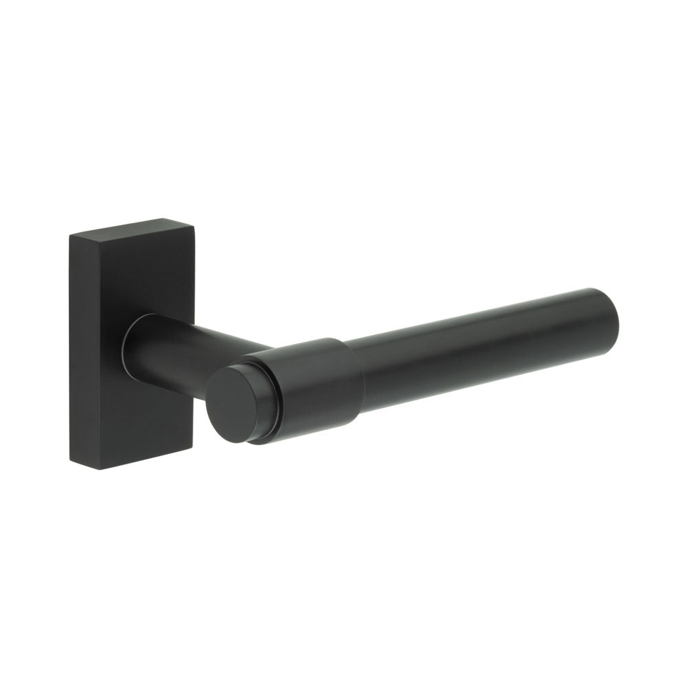 High quality image of CRES - CR-103 Black Multi Point Rectangular Rose Door Handle Sku. CR-103D4MB