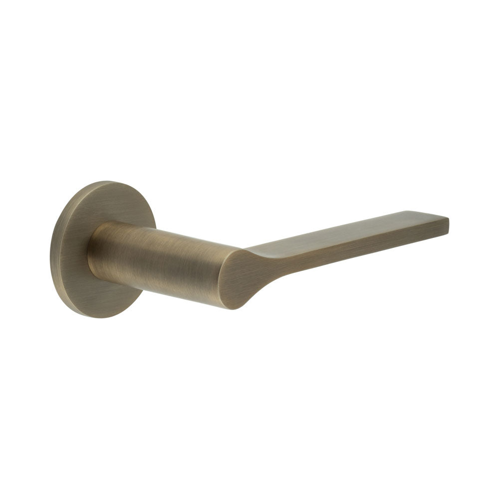 High quality image of CRES - CR-105 Antique Brass Unsprung Round Rose Door Handle Sku. CR-105A2AB