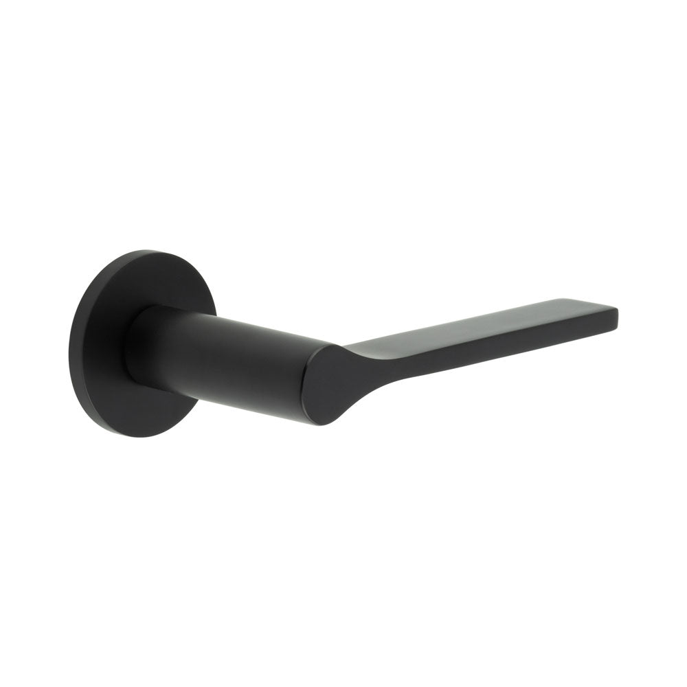 High quality image of CRES - CR-105 Black Fixed Dead Round Rose Door Handle Sku. CR-105A3MB