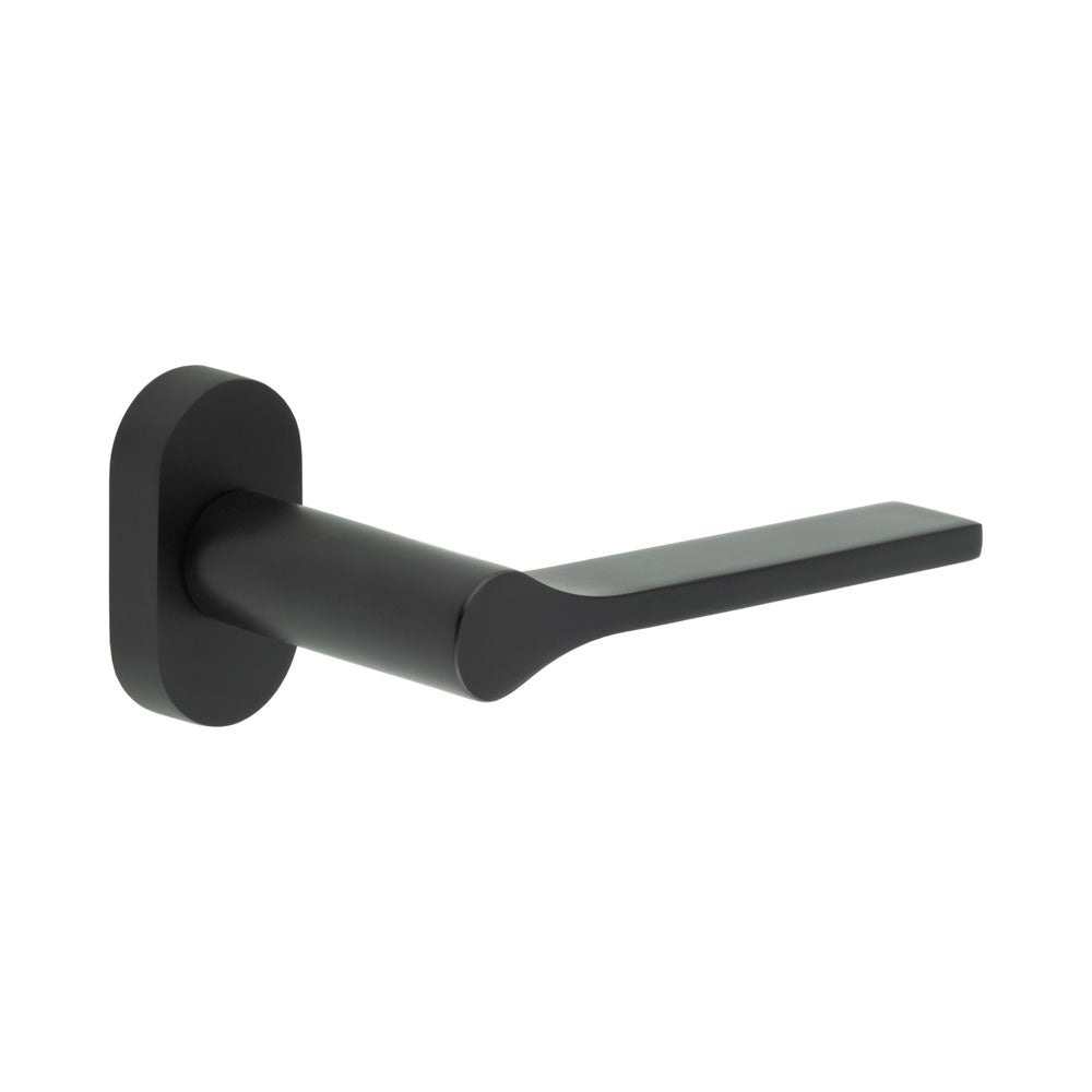 High quality image of CRES - CR-105 Black Multi Point Oval Rose Door Handle Sku. CR-105C4MB