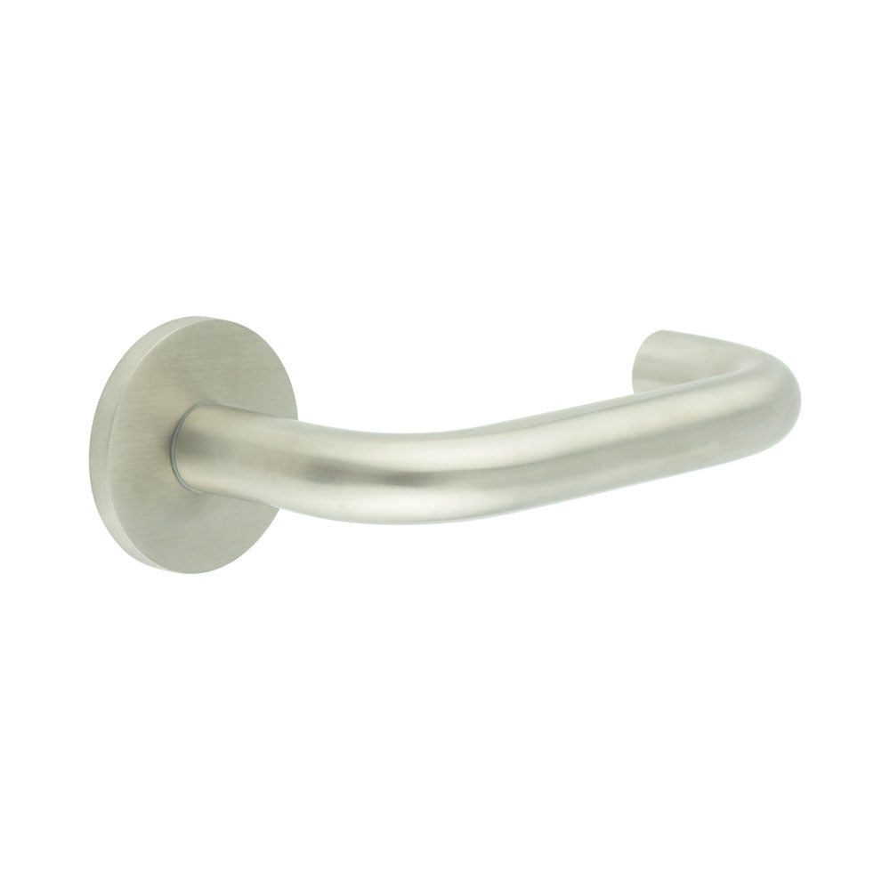 High quality image of CRES - CR-106 Satin Stainless Steel Fixed Dead Round Rose Door Handle Sku. CR-106A3SSS