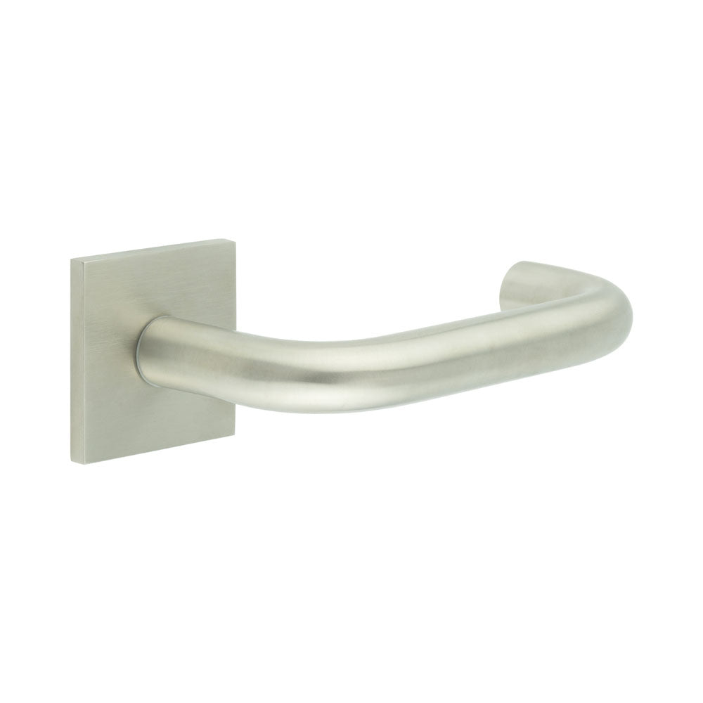 High quality image of CRES - CR-106 Satin Stainless Steel Unsprung Square Rose Door Handle Sku. CR-106B2SSS