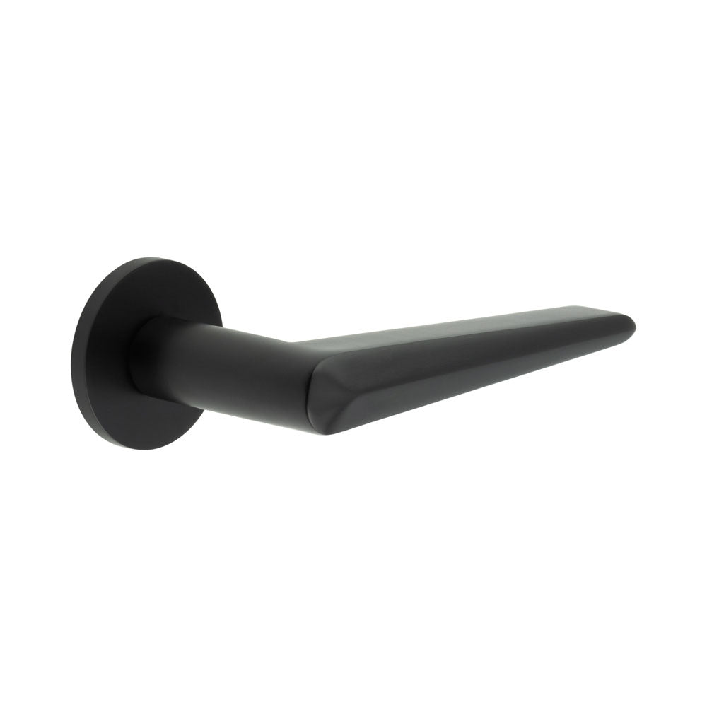 High quality image of CRES - CR-107 Black Fixed Dead Round Rose Door Handle Sku. CR-107A3MB