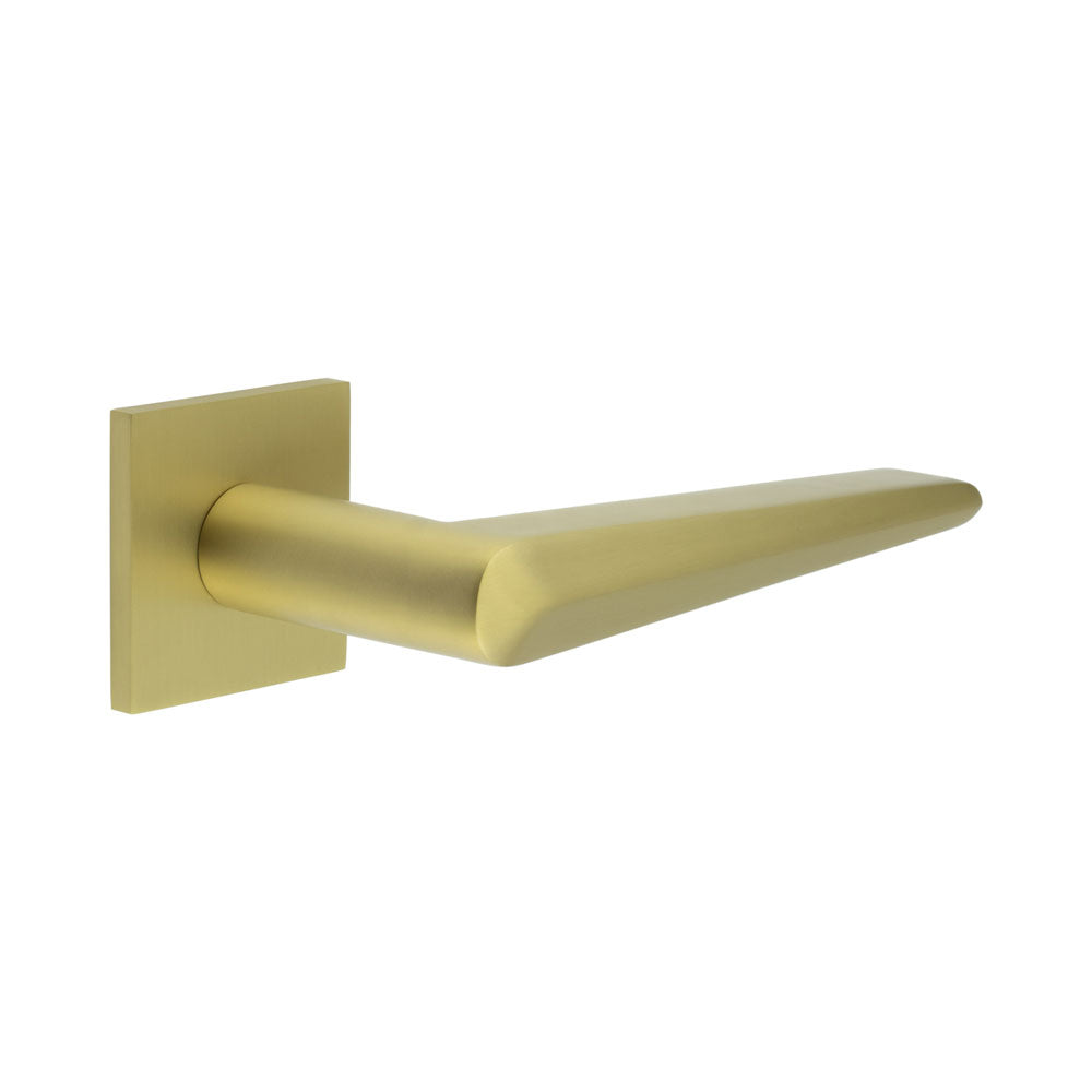 High quality image of CRES - CR-107 Satin Brass Fixed Dead Square Rose Door Handle Sku. CR-107B3SB