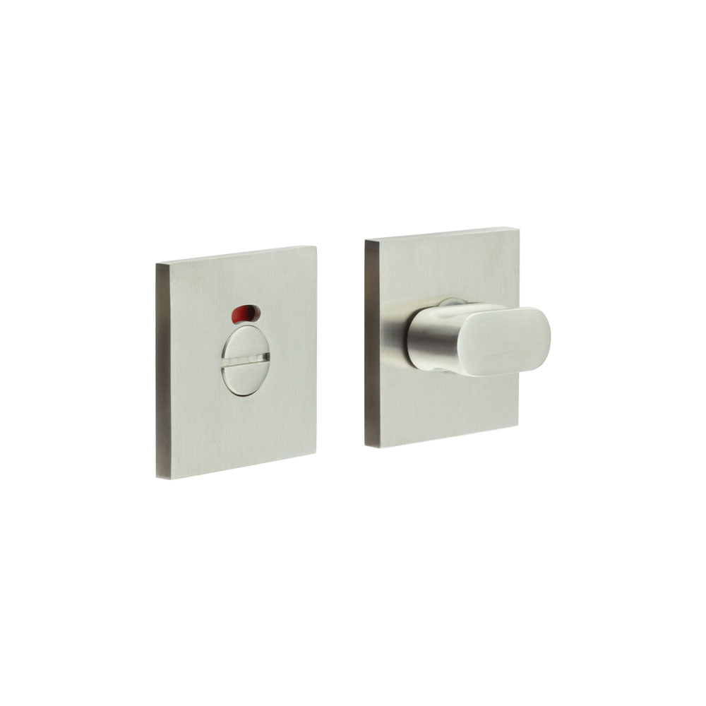 High quality image of CRES - CR-801 Satin Stainless Steel Thumb Turn & Lock Square Rose w/ Indicator Sku. CR-801BK7SSS