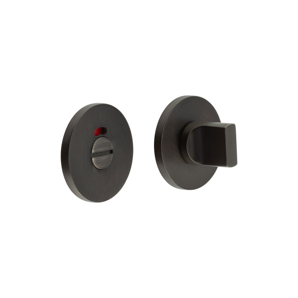 High quality image of CRES - CR-802 Dark Bronze Thumb Turn & Lock Round Rose w/ Indicator Sku. CR-802AJ7DB