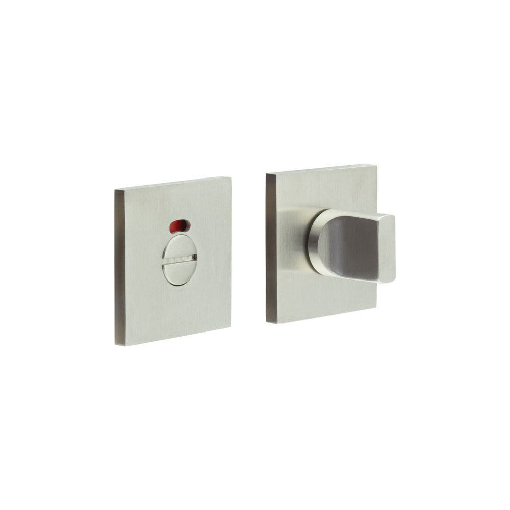 High quality image of CRES - CR-802 Satin Stainless Steel Thumb Turn & Lock Square Rose w/ Indicator Sku. CR-802BK7SSS