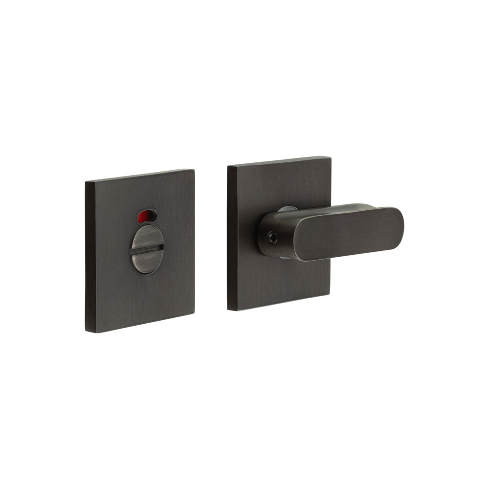 High quality image of CRES - CR-803 Dark Bronze Thumb Turn & Lock Square Rose w/ Indicator Sku. CR-803BK7DB
