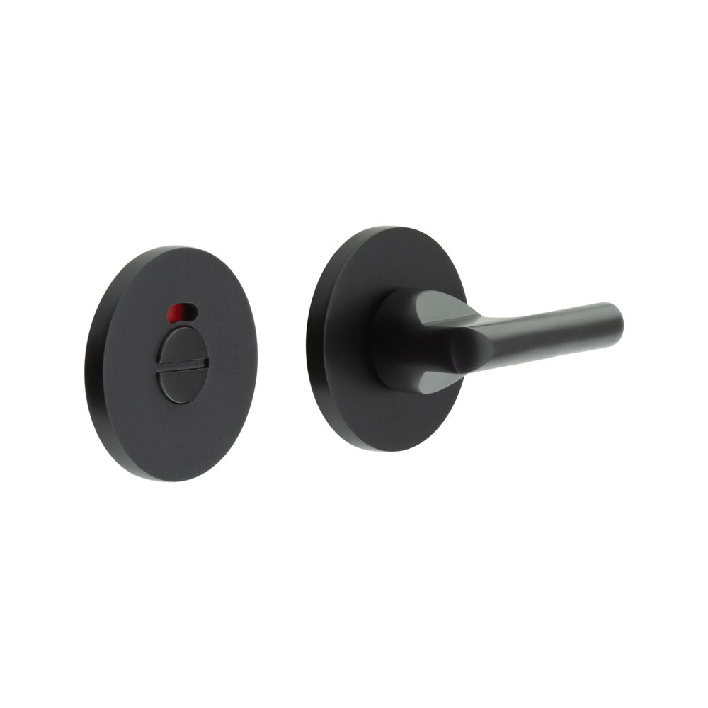 High quality image of CRES - CR-804 Black Thumb Turn & Lock Round Rose w/ Indicator Sku. CR-804AJ7MB