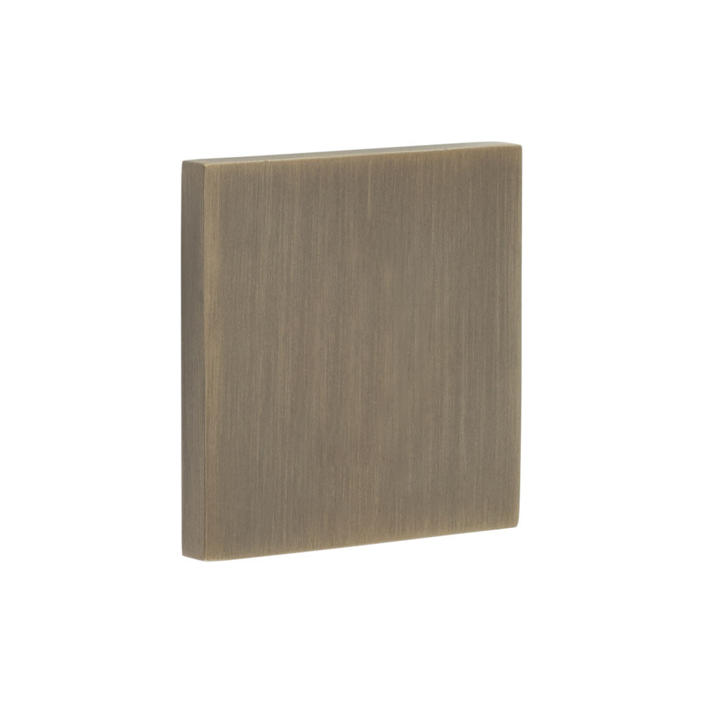 High quality image of CRES - CR-N10 Antique Brass Blank Square Rose Escutcheon Cover Sku. CR-O10AB