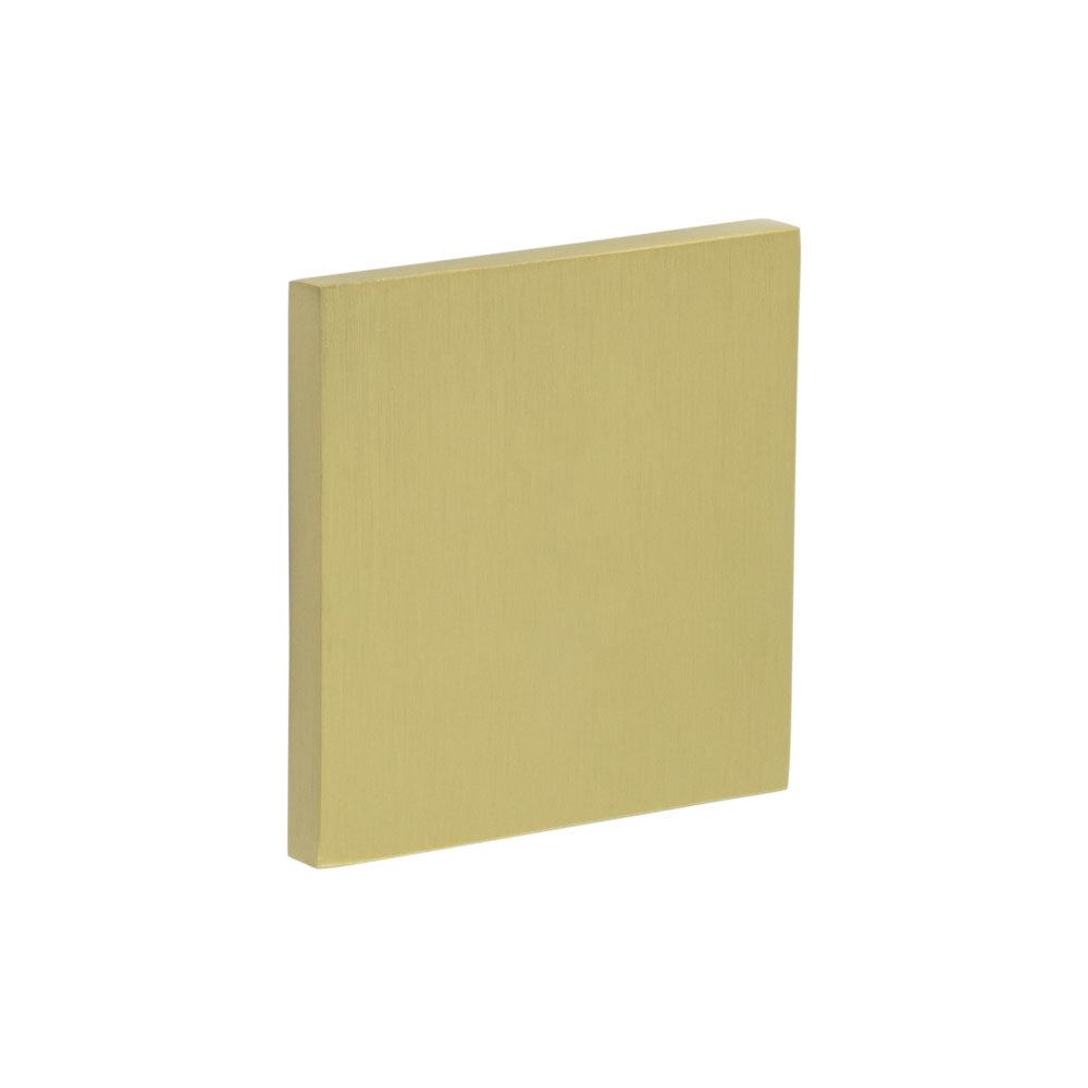 High quality image of CRES - CR-N10 Satin Brass Blank Square Rose Escutcheon Cover Sku. CR-O10SB