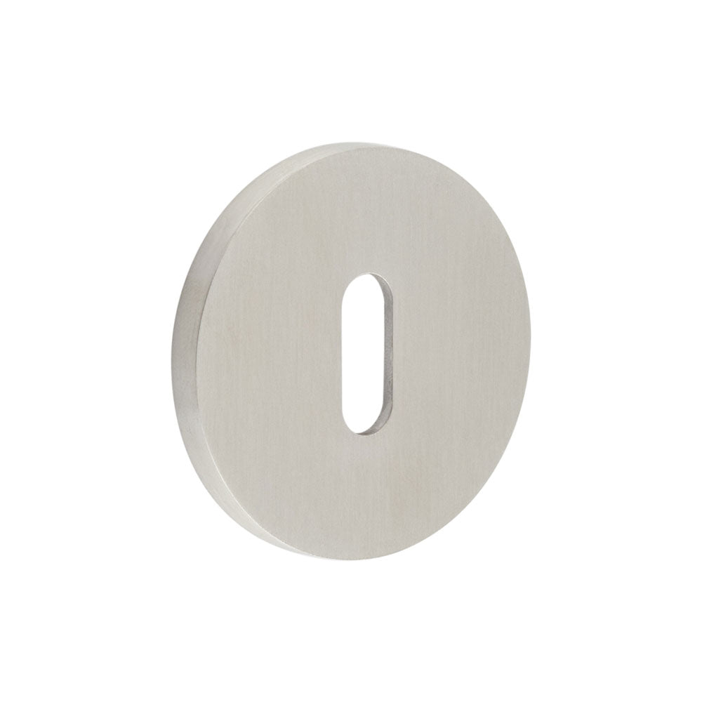 High quality image of CRES - CR-R10 Satin Stainless Steel Standard Keyway Round Rose Escutcheon Sku. CR-R10SSS