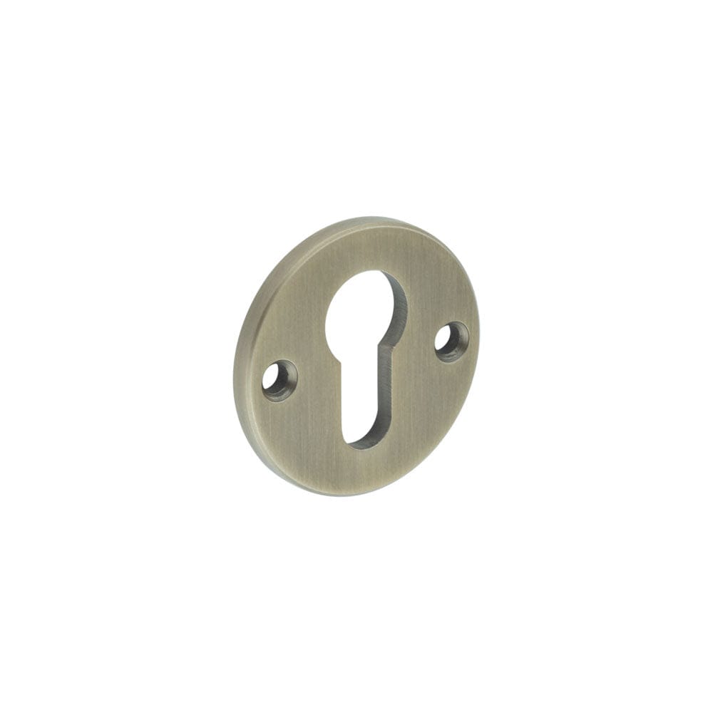 CRES Door Furniture Antique Brass / Euro Profile Escutcheons CRES - Antique Brass Euro Escutcheon Face Fixed