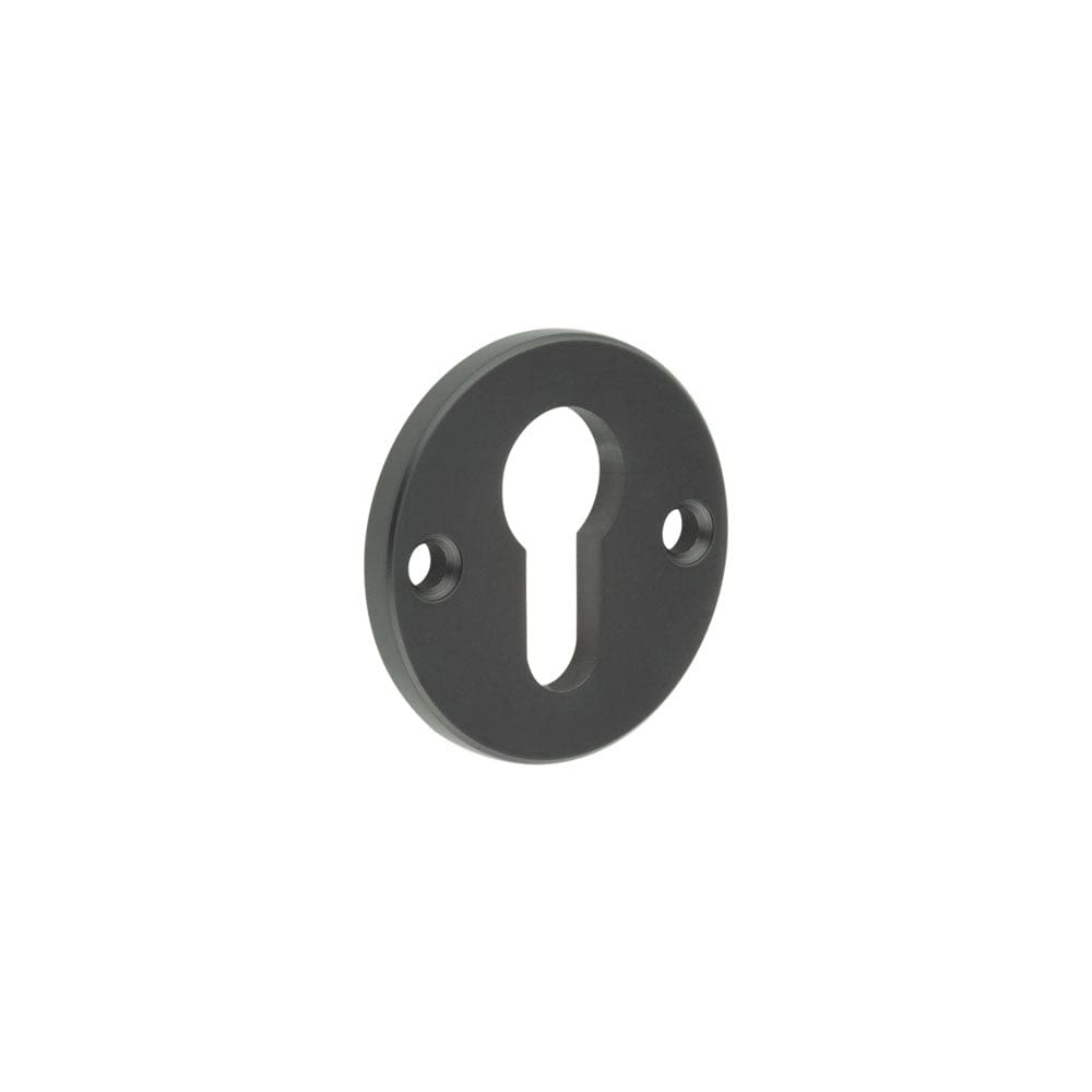 CRES Door Furniture Black / Euro Profile Escutcheons CRES - Black Euro Escutcheon Face Fixed