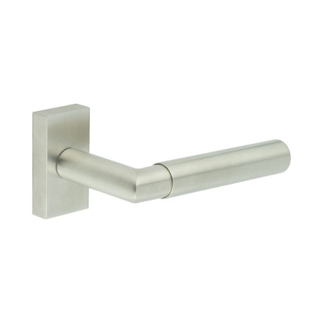 CRES Door Furniture Satin Stainless Steel / Multi Point Handles on Rose CRES - CR-102 Satin Stainless Steel Multi Point Rectangular Rose Door Handle