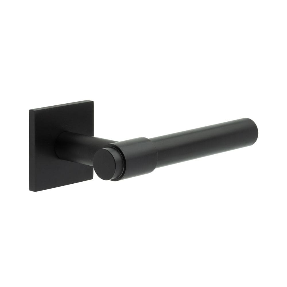 CRES Door Furniture Black / Square Rose / Unsprung Rose CRES - CR-103 Black Unsprung Square Rose Door Handle