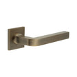 CRES Door Furniture Antique Brass / Square Rose / Unsprung Rose CRES - CR-104 Antique Brass Unsprung Square Rose Door Handle