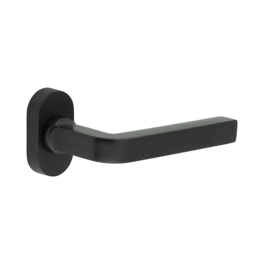 CRES Door Furniture Black / Multi Point Handles on Rose CRES - CR-104 Black Multi Point Oval Rose Door Handle