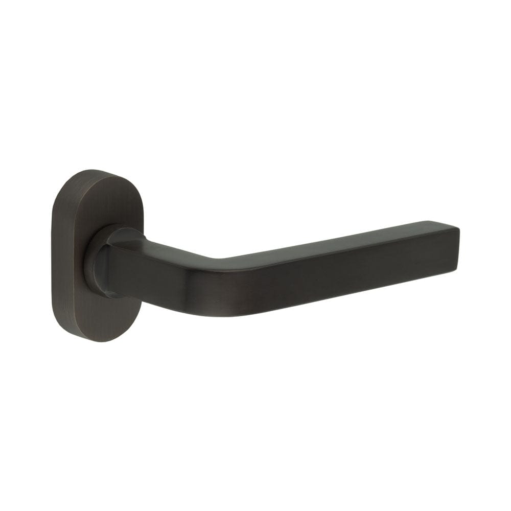 CRES Door Furniture Dark Bronze / Multi Point Handles on Rose CRES - CR-104 Dark Bronze Multi Point Oval Rose Door Handle