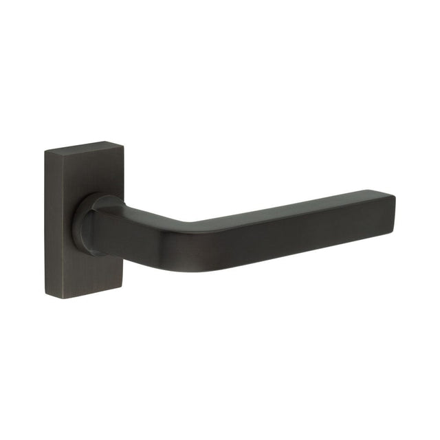 CRES Door Furniture Dark Bronze / Multi Point Handles on Rose CRES - CR-104 Dark Bronze Multi Point Rectangular Rose Door Handle