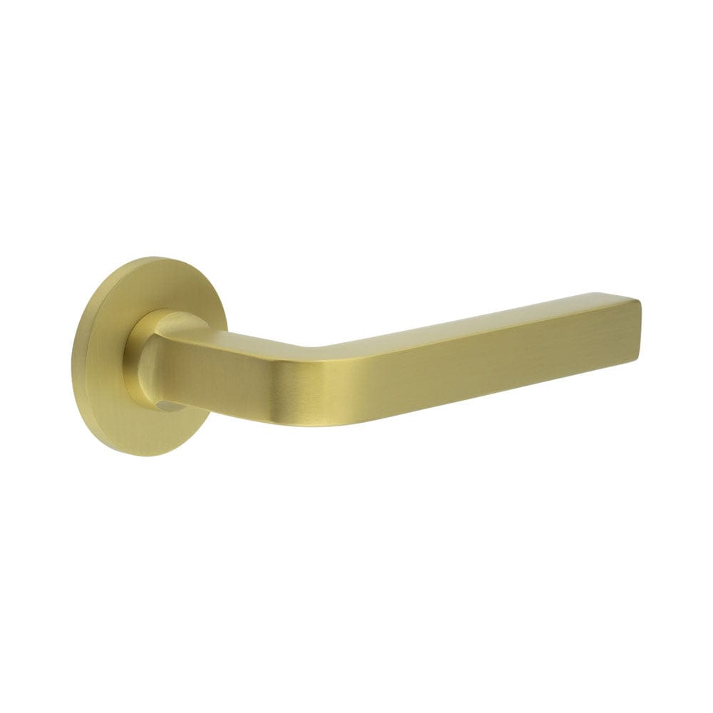CRES Door Furniture Satin Brass / Round Rose / Sprung Rose CRES - CR-104 Satin Brass Sprung Round Rose Door Handle