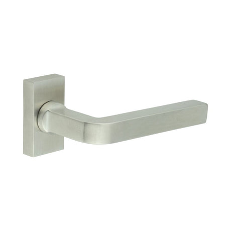 CRES Door Furniture Satin Stainless Steel / Multi Point Handles on Rose CRES - CR-104 Satin Stainless Steel Multi Point Rectangular Rose Door Handle