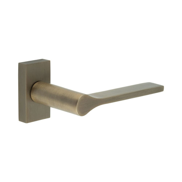CRES Door Furniture Antique Brass / Multi Point Handles on Rose CRES - CR-105 Antique Brass Multi Point Rectangular Rose Door Handle