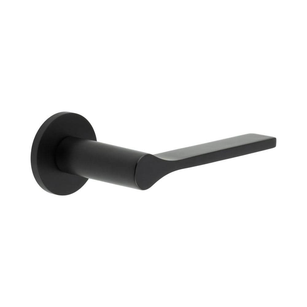 CRES Door Furniture Black / Round Rose / Unsprung Rose CRES - CR-105 Black Unsprung Round Rose Door Handle